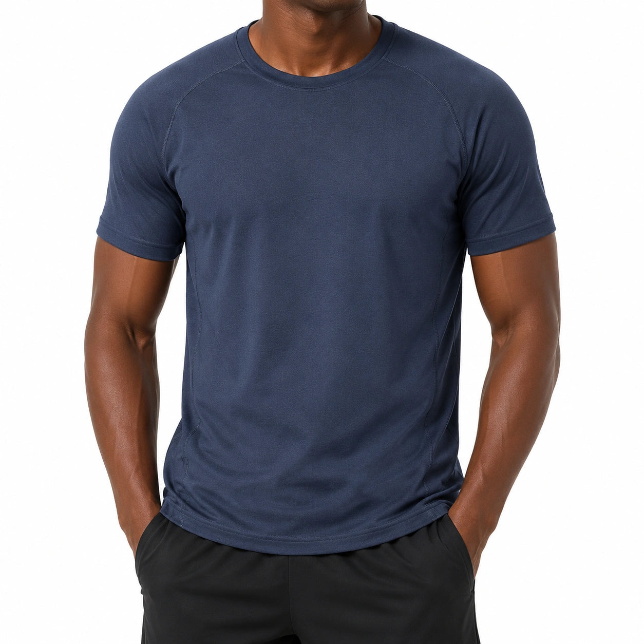 T-shirt uomo taglia M blu navy a manica corta girocollo stile sportivo