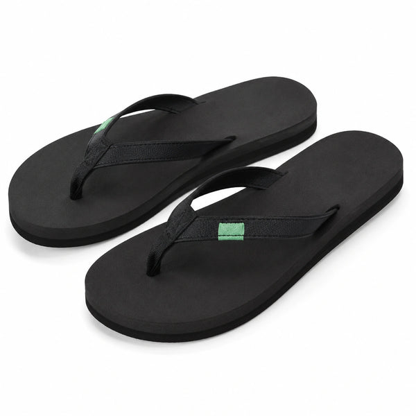 Infradito 38/39 in materiale sintetico nero con fascette in tessuto per uso estivo