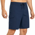 Costume da bagno uomo L blu navy in tessuto sintetico con tasca cargo e coulisse